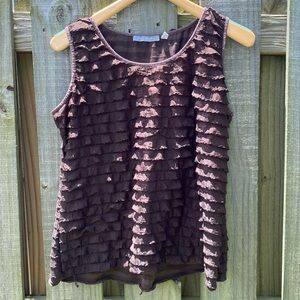 🍫Chocolate Brown Ruffle Cami Tank Top - 2X